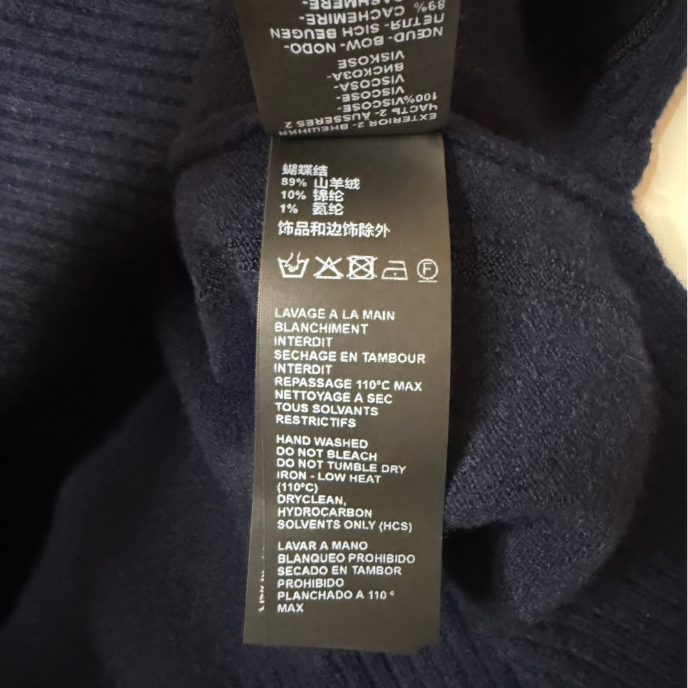 NWT | The Kooples | Knit Sweater with Tie Detail | Navy | Medium - Picture 9 of 13